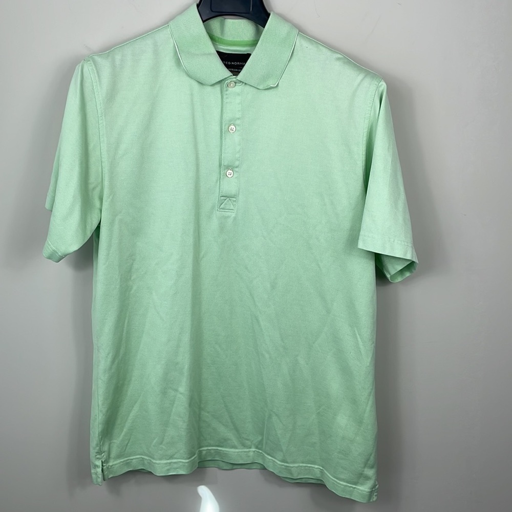 Greg Norman light green golf polo shirt size men’s large